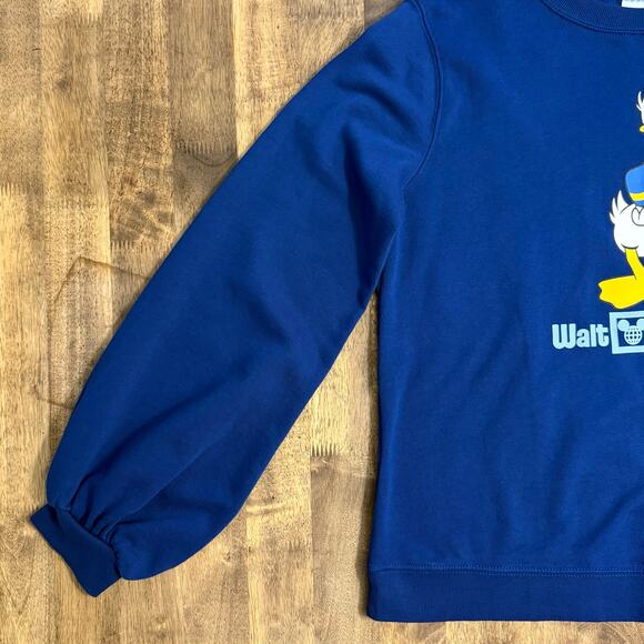 Walt Disney World Donald Duck Crew Sweatshirt Billow Sleeve Blue Women’s Large - Picture 6 of 9